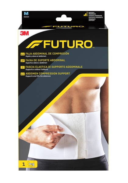futuro faja abdominal de compresion talla m (81.3 106.7cm) forma anatomica transpirable color blanco