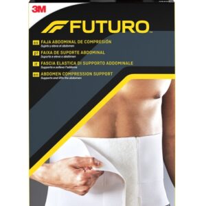 futuro faja abdominal de compresion talla l (106.7 132.1cm) forma anatomica transpirable color blanco
