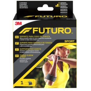 futuro sport soporte codo de tenista ajustable (17.8 35.6cm) transpirable aisla la humedad color negro