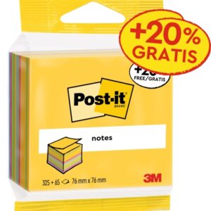 post it cubo de 390 notas adhesivas reposicionables forma cuadrada 76x76mm colores surtidos