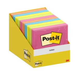 post it pack de 10 blocs de 100 notas adhesivas reposicionables forma cuadrada 76x76mm colores surtidos