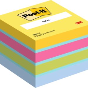 post it cubo de 400 notas adhesivas reposicionables forma cuadrada 51x51mm colores surtidos