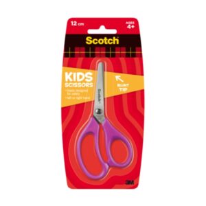 scotch tijeras infantiles 12cm acero inoxidable punta redondeada tacto suave aptas para diestros y zurdos color morado