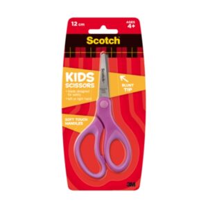 scotch tijeras infantiles 12cm acero inoxidable punta redondeada tacto suave color morado