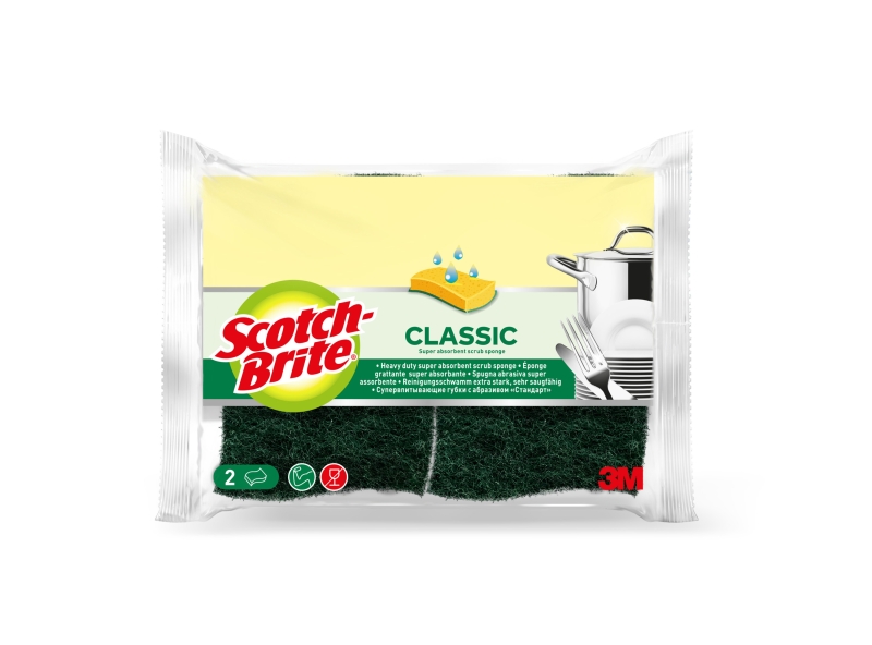 scotch brite classic pack de 2 estropajos de cocina celulosa color verde oscuro