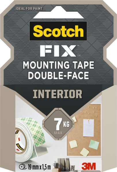 scotch fix cinta de montaje para interior de doble cara 19 mm x 1.5m color blanco