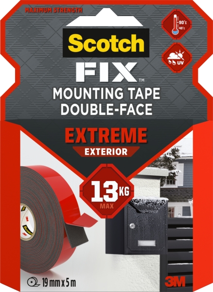 scotch fix cinta de montaje para exterior extremo de doble cara 19mm x 5m color blanco