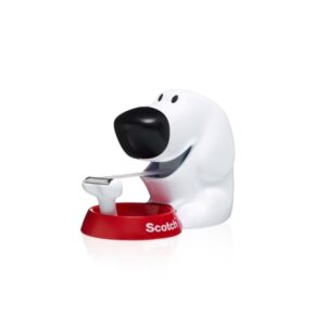 scotch magic dispensador de cinta adhesiva para rollos de hasta 19mm x 8.89m incluye 1 cinta adhesiva forma de perro color transparente