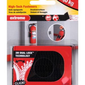 scotch extreme cierres adhesivos reposicionables 25mm x 75mm soporta hasta 5kg color negro