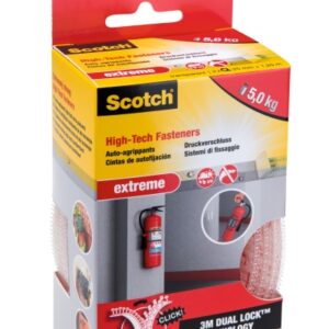 scotch extreme pack de 2 cierres adhesivos reposicionables 25mm x 1.2m color transparente