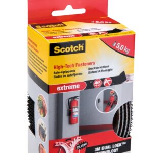scotch extreme pack de 2 cierres adhesivos reposicionables 25mm x 1.2m color negro
