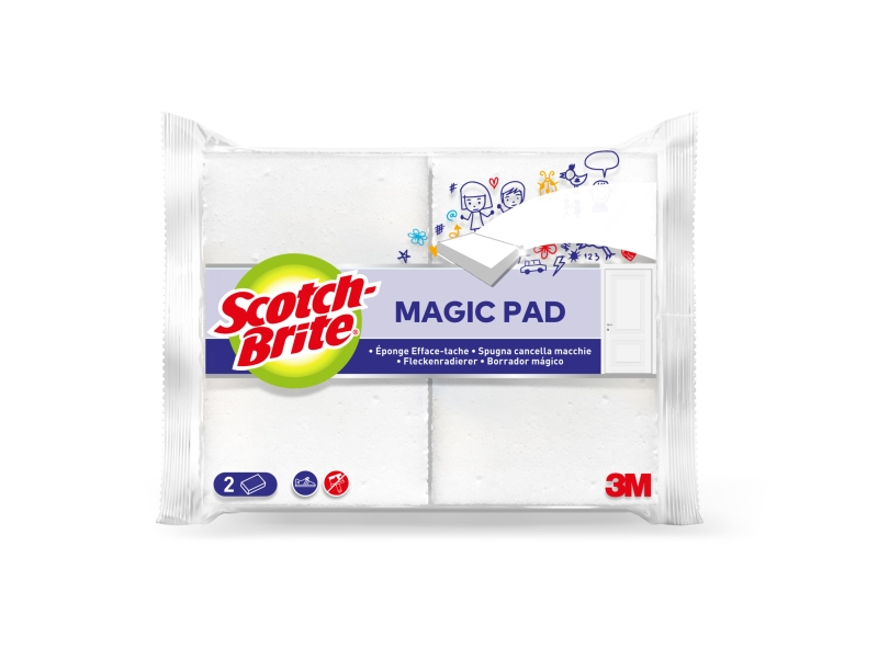 scotch brite magic pad pack de 2 esponjas magica de limpieza color blanco