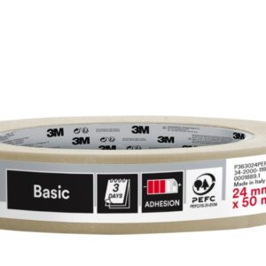3m cinta de enmascarar profesional 24mm x 50m 70% pefc color blanco