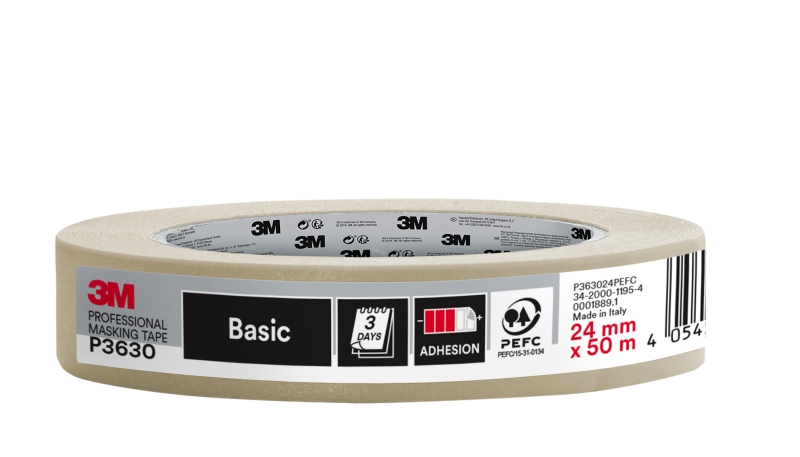 3m cinta de enmascarar profesional 24mm x 50m 70% pefc color blanco