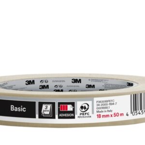 3m cinta de enmascarar profesional 18mm x 50m 70% pefc color blanco