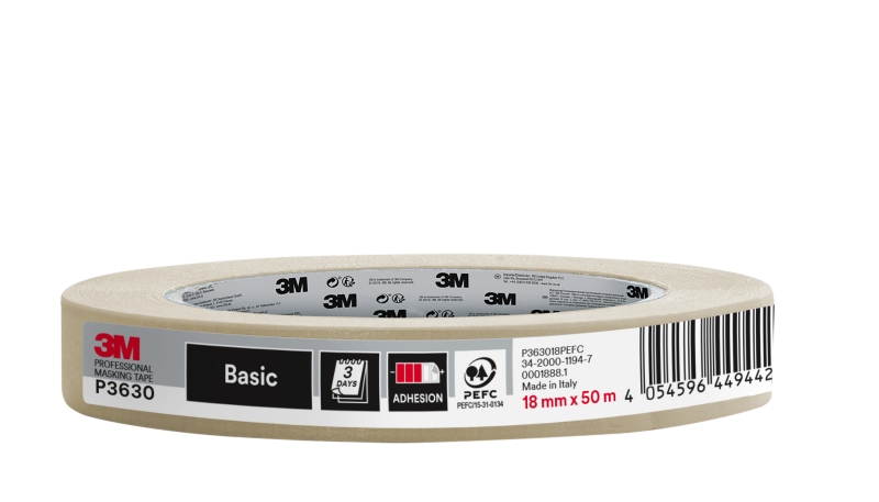 3m cinta de enmascarar profesional 18mm x 50m 70% pefc color blanco
