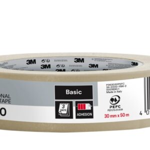 3m cinta de enmascarar profesional 30mm x 50m 70% pefc color blanco