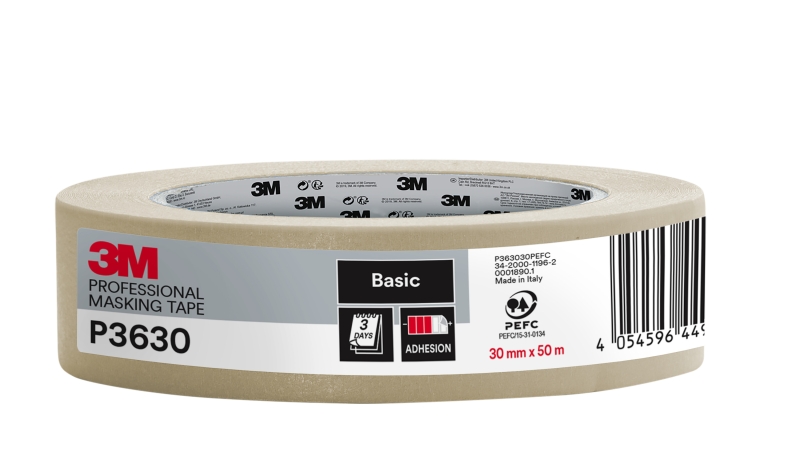 3m cinta de enmascarar profesional 30mm x 50m 70% pefc color blanco