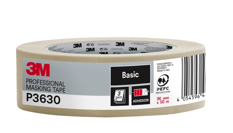 3m cinta de enmascarar profesional 36mm x 50m 70% pefc color blanco