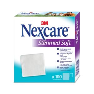 nexcare sterimed pack de 100 compresas de gasa no tejida 10x10cm esteril transpirables color blanco