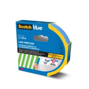 scotchblue cinta de enmascarar para lineas precisas 24mm x 55m 100% pefc color azul