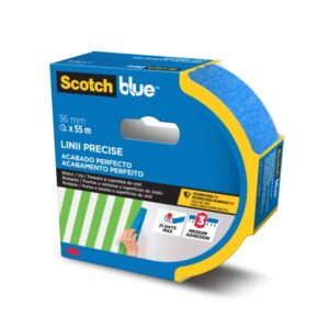scotchblue cinta de enmascarar para lineas precisas 36mm x 55m 100% pefc color azul