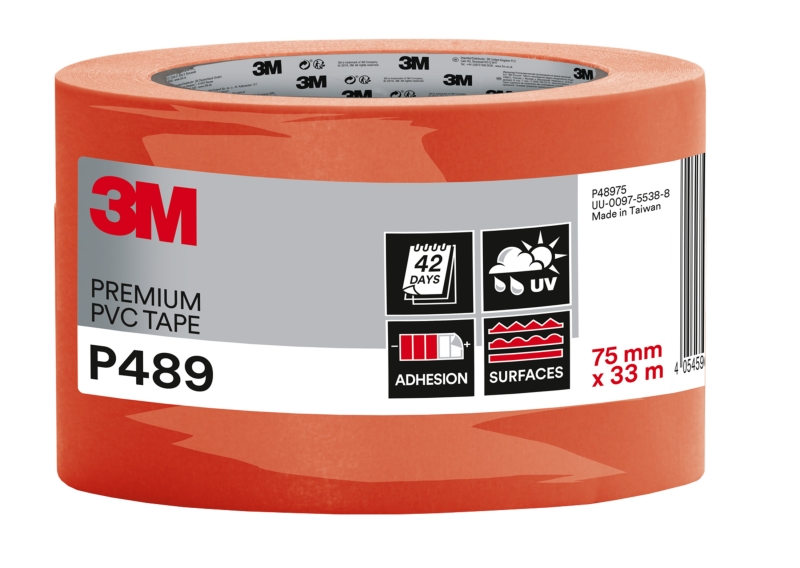 3m cinta adhesiva de pvc 75mm x 33m alta visibilidad color naranja