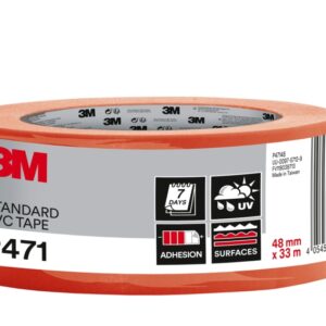 3m cinta adhesiva de pvc 48mm x 33m alta visibilidad color naranja