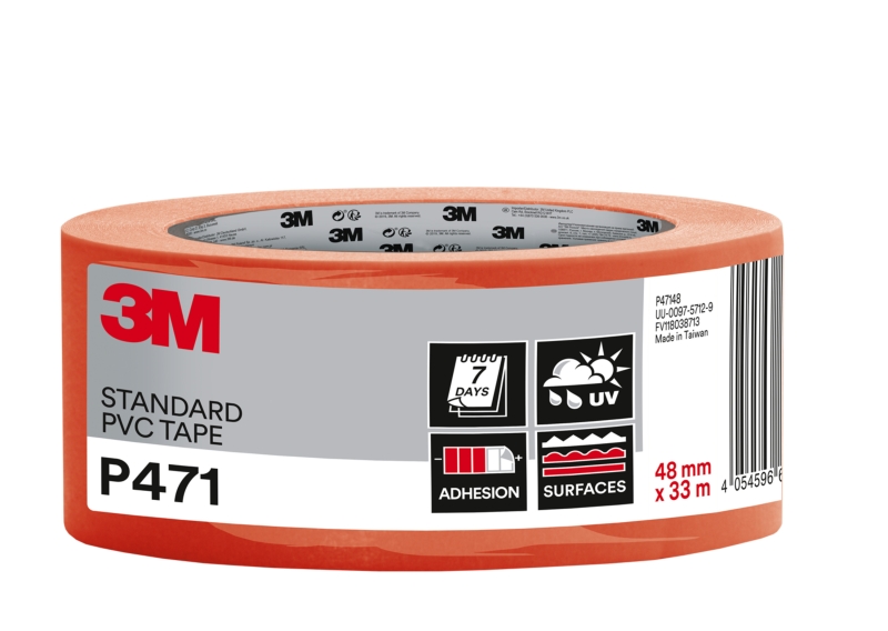 3m cinta adhesiva de pvc 48mm x 33m alta visibilidad color naranja