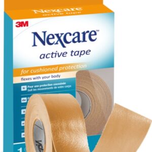 nexcare active tape cinta para proteccion y prevencion de ampollas 2.5cm x 4.5m transpirable color marron