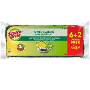scotch brite classic pack de 3 estropajos de cocina promocion 2 + 1 gratis celulosa color amarillo