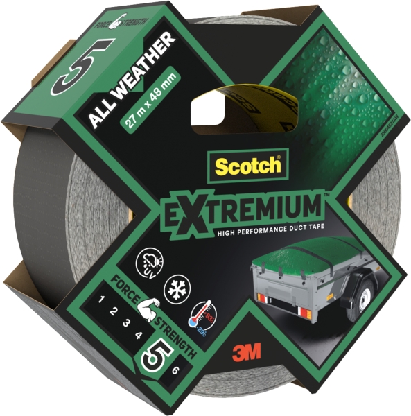 scotch extremium cinta adhesiva americana 48mm x 27m uso en exterior altas prestaciones color negro