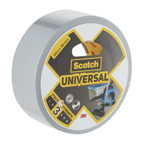 scotch universal cinta adhesiva americana 48mm x 50m color plata