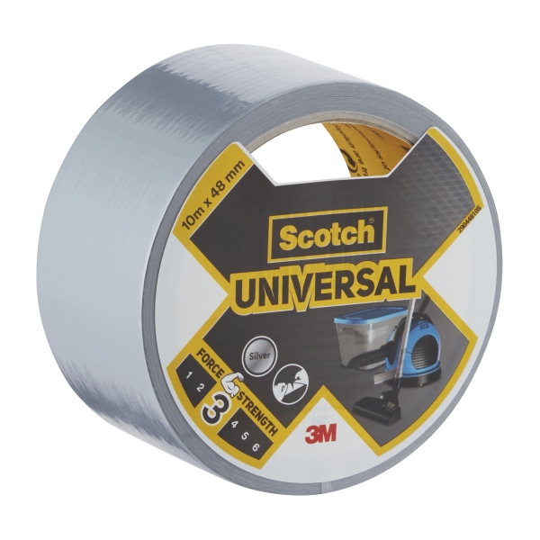 scotch universal cinta adhesiva americana 10m x 48mm color gris metalizado