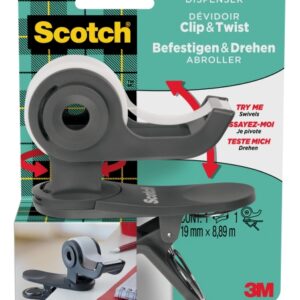 scotch dispensador de cinta adhesiva para cintas de hasta 19mm x 8.89m incluye cinta adhesiva color gris