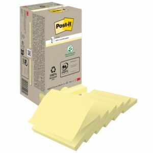 post it pack de 16 blocs de 100 z notas adhesivas recicladas forma cuadrada 76x76mm color amarillo claro