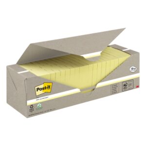 post it pack de 24 blocs de 100 notas adhesivas recicladas forma cuadrada 76x76mm color amarillo claro