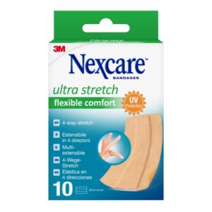 nexcare flexible comfort finger pack de 10 apositos para heridas 6x10cm elastico resistente al agua color piel