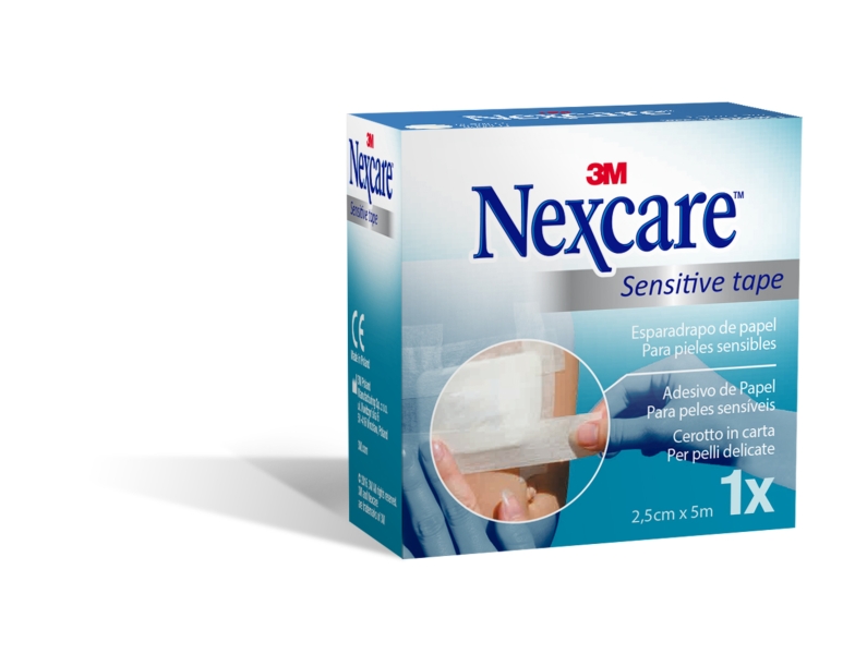 nexcare sensitive esparadrapo 25mm x 5m color blanco