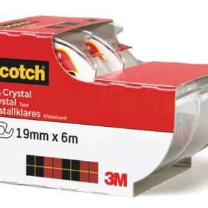 scotch crystal pack de 2 cintas adhesivas invisible supertransparente 19mm x 6m color blanco