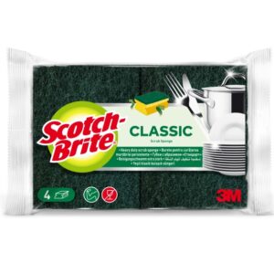 scotch brite classic pack de 4 estropajos de cocina proteccion para los dedos color verde oscuro