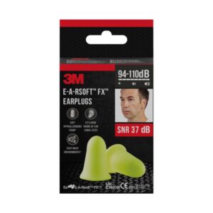 3m e a rsoft fx pack de 10 tapones para oidos espuma de poliuretano suave snr 37db 5 pares color amarillo