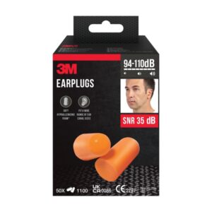 3m pack de 100 tapones para oidos espuma suave snr 35db 50 pares color naranja