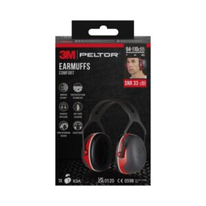 3m peltor orejeras auditivas snr 33db comoda diadema ajustable color negro/rojo