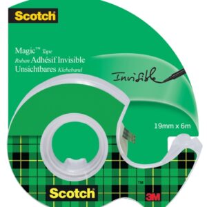 scotch magic cinta adhesiva invisible 19mm x 6m incluye dispensador color transparente