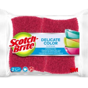 scotch brite delicate color pack de 2 estropajos de cocina proteccion para los dedos no raya color rojo