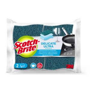 scotch brite pack de 2 estropajos de cocina no raya color verde oscuro