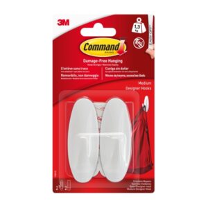 command ganchos adhesivos plastico resistente soporta hasta 1.3kg color blanco