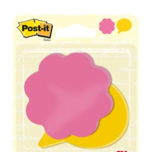 post it pack de 2 blocs de 30 notas forma troquelada flor 72.5x72.5mm 100% pefc colores surtidos