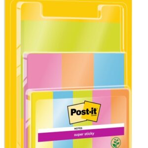 post it super sticky pack de 9 blocs de 45 notas adhesivas reposicionables 100% pefc colores surtidos